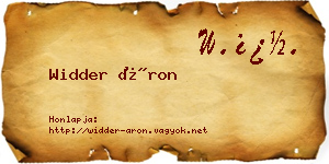 Widder Áron névjegykártya