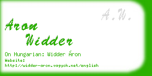 aron widder business card