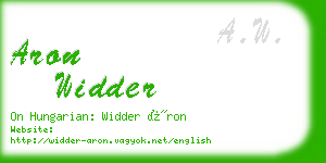 aron widder business card